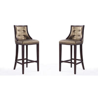 Fifth Avenue 45 in. Bronze and Walnut Beech Wood Bar Stool (Set of 2)