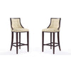 Fifth Avenue 45 in. Cream and Walnut Beech Wood Bar Stool (Set of 2)