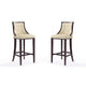Fifth Avenue 45 in. Cream and Walnut Beech Wood Bar Stool (Set of 2)