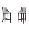Fifth Avenue Faux Leather Barstool in Light Grey (Set of 2)