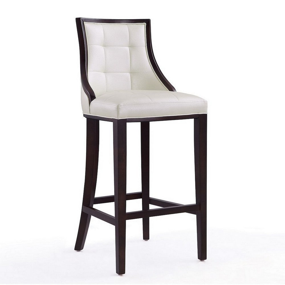 Fifth Avenue 45 in. Pearl White and Walnut Beech Wood Bar Stool (Set of 2) MHC-2-BS007-PW