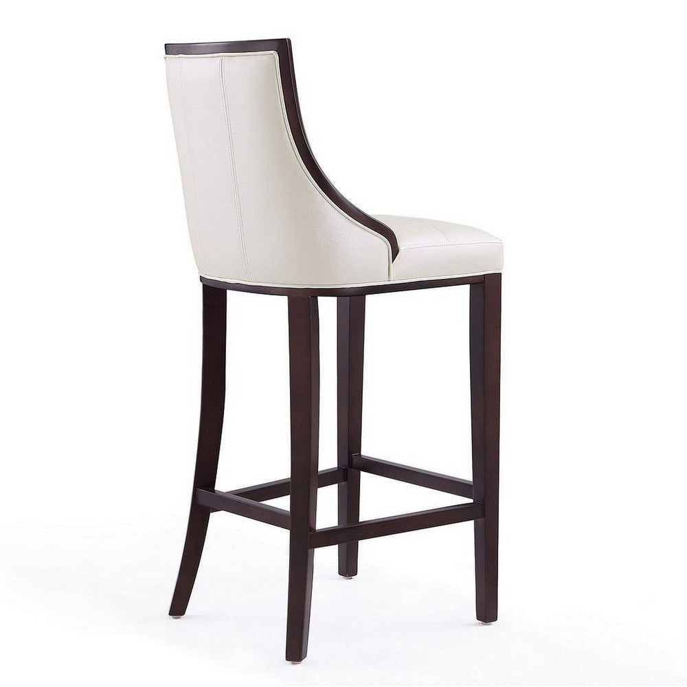 Fifth Avenue 45 in. Pearl White and Walnut Beech Wood Bar Stool (Set of 2) MHC-2-BS007-PW