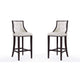 Fifth Avenue 45 in. Pearl White and Walnut Beech Wood Bar Stool (Set of 2)