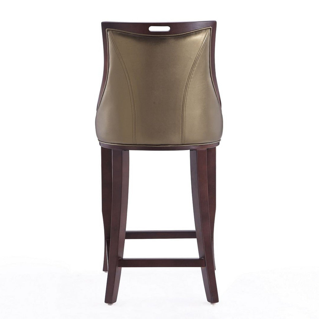 Emperor 41 in. Bronze and Walnut Beech Wood Bar Stool (Set of 2) MHC-2-BS008-BZ