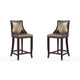 Emperor 41 in. Bronze and Walnut Beech Wood Bar Stool (Set of 2)