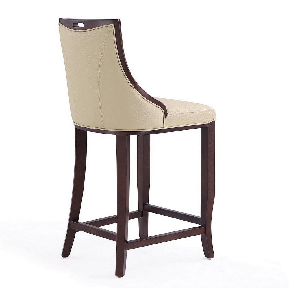 Emperor 41 in. Cream and Walnut Beech Wood Bar Stool (Set of 2) MHC-2-BS008-CR
