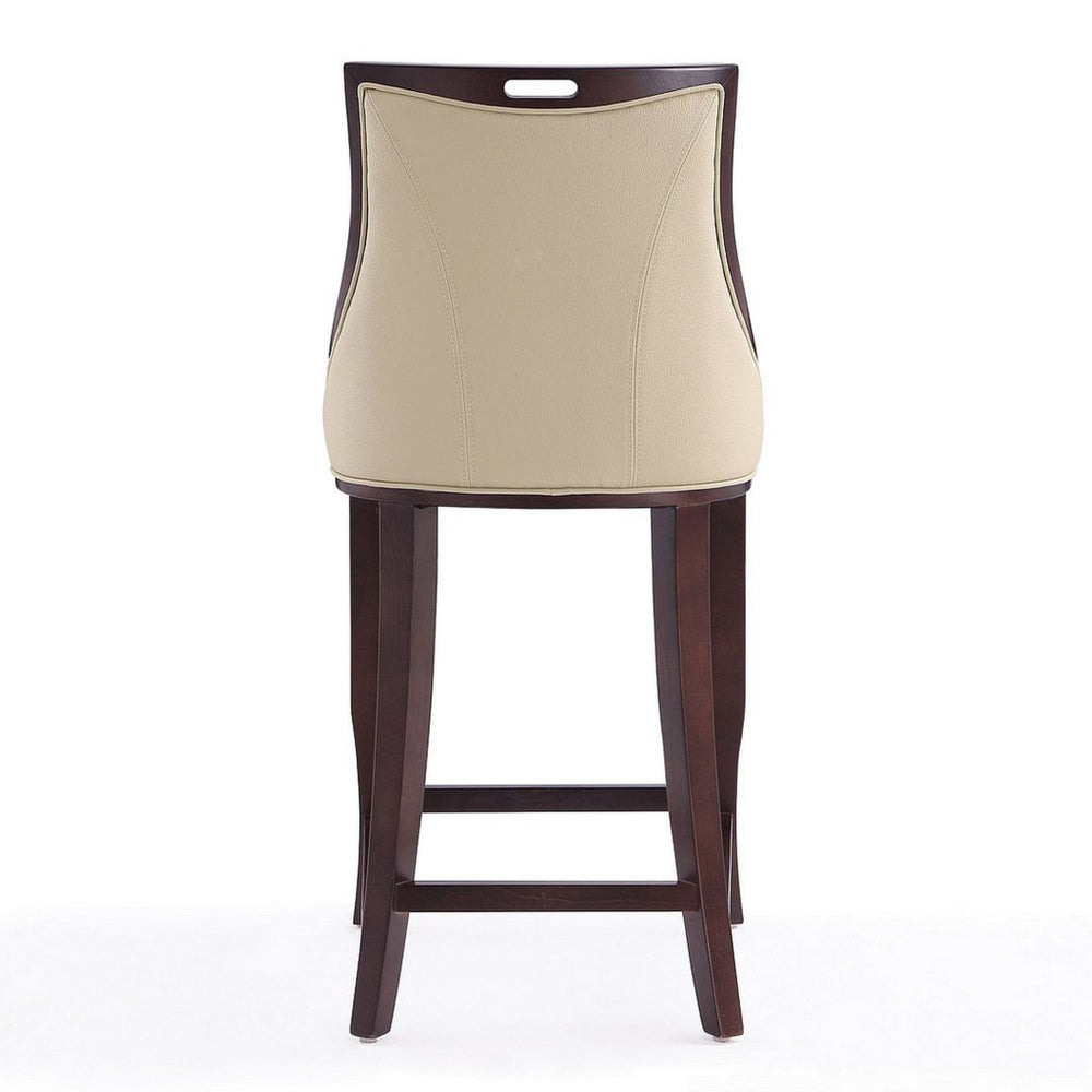 Emperor 41 in. Cream and Walnut Beech Wood Bar Stool (Set of 2) MHC-2-BS008-CR