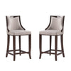 Emperor Faux Leather Barstool in Light Grey (Set of 2)
