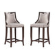 Emperor Faux Leather Barstool in Light Grey (Set of 2)