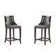 Emperor Faux Leather Barstool in Pebble Grey (Set of 2)