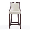 Emperor 41 in. Pearl White and Walnut Beech Wood Bar Stool (Set of 2) MHC-2-BS008-PW