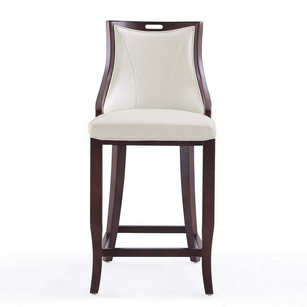 Emperor 41 in. Pearl White and Walnut Beech Wood Bar Stool (Set of 2) MHC-2-BS008-PW