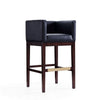 Kingsley 38 in. Black and Dark Walnut Beech Wood Barstool (Set of 2) MHC-2-BS012-BK
