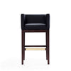 Kingsley 38 in. Black and Dark Walnut Beech Wood Barstool (Set of 2) MHC-2-BS012-BK
