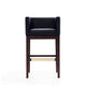 Kingsley 38 in. Black and Dark Walnut Beech Wood Barstool (Set of 2) MHC-2-BS012-BK