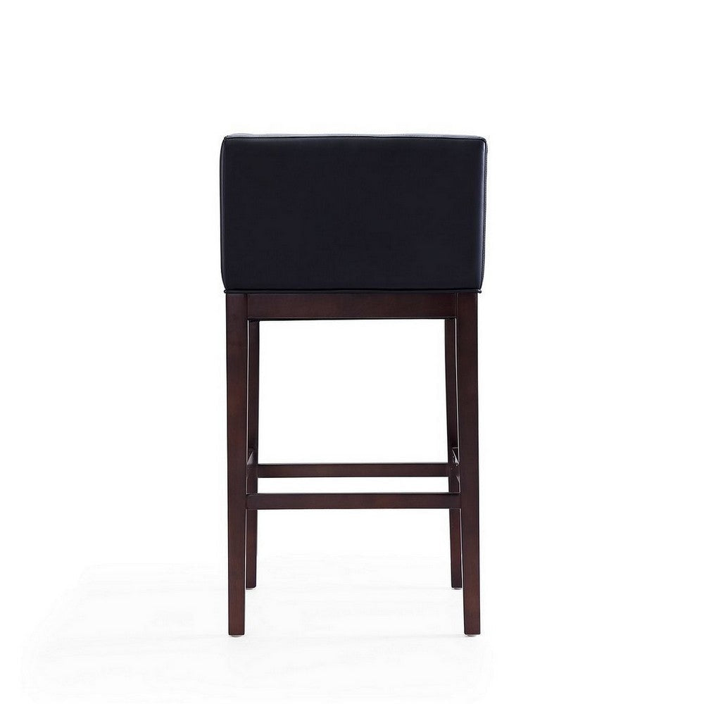 Kingsley 38 in. Black and Dark Walnut Beech Wood Barstool (Set of 2) MHC-2-BS012-BK