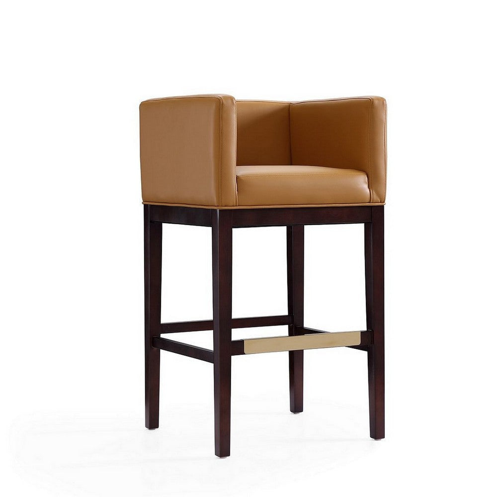 Kingsley 38 in. Camel and Dark Walnut Beech Wood Barstool (Set of 2) MHC-2-BS012-CL