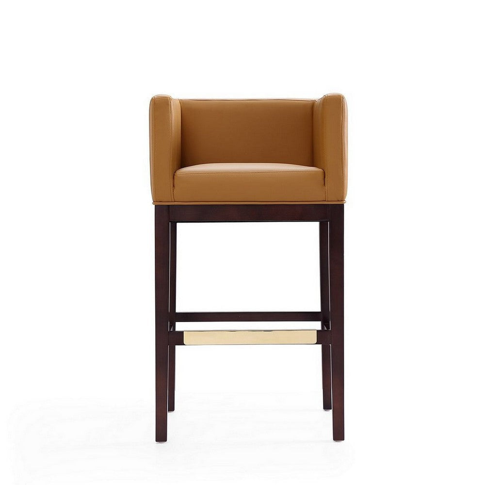 Kingsley 38 in. Camel and Dark Walnut Beech Wood Barstool (Set of 2) MHC-2-BS012-CL