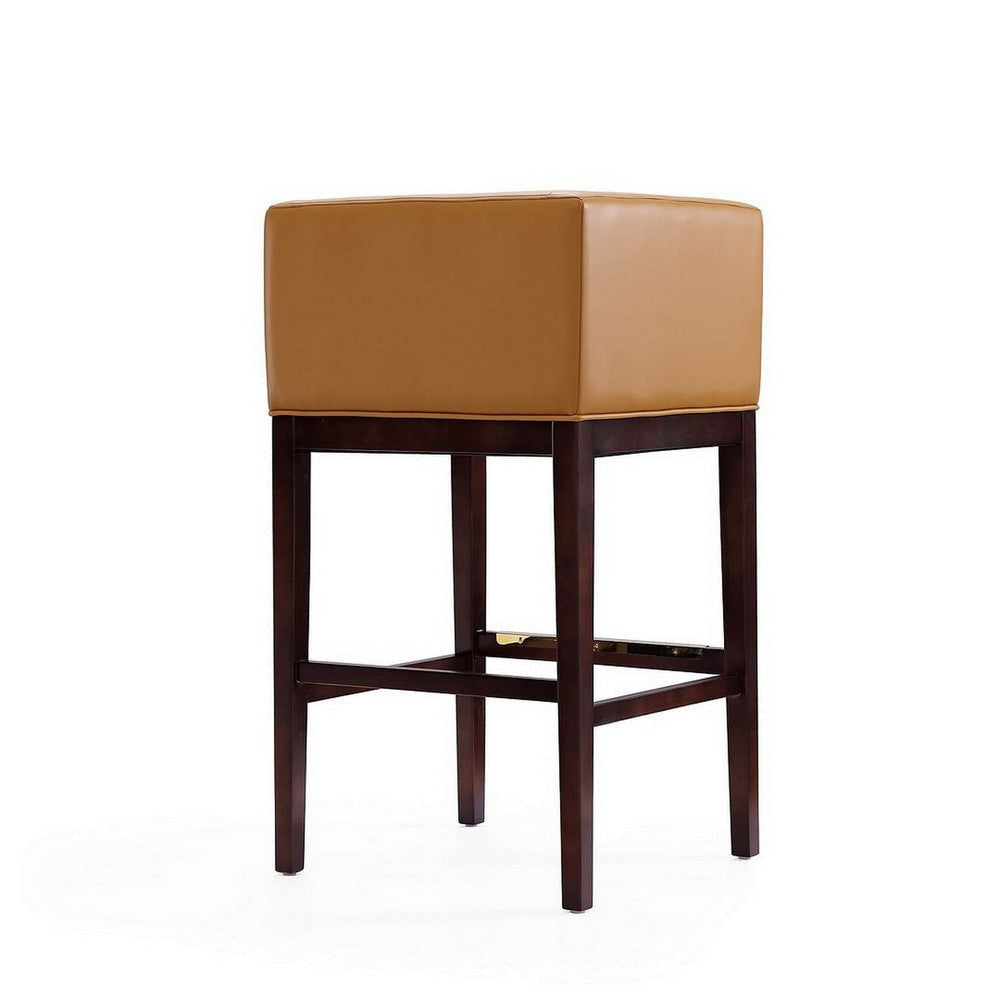 Kingsley 38 in. Camel and Dark Walnut Beech Wood Barstool (Set of 2) MHC-2-BS012-CL