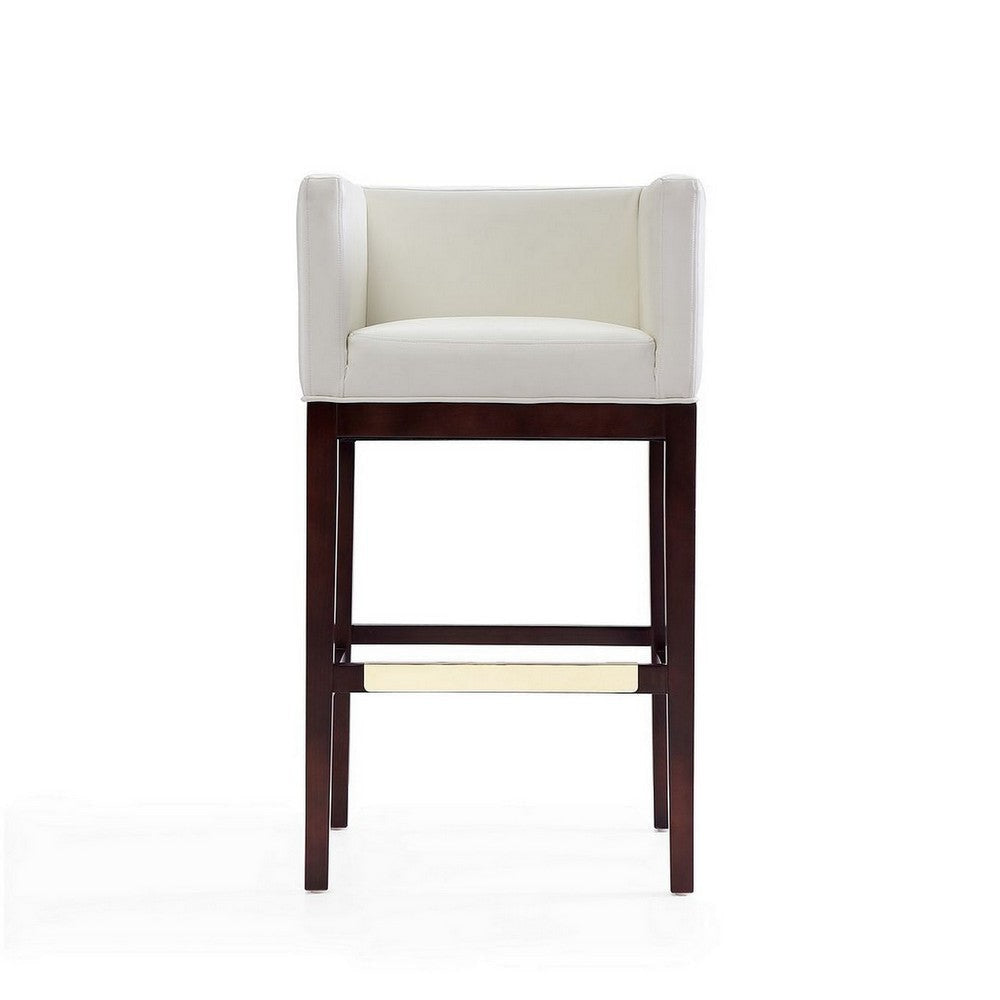 Kingsley 38 in. Ivory and Dark Walnut Beech Wood Barstool (Set of 2) MHC-2-BS012-IV