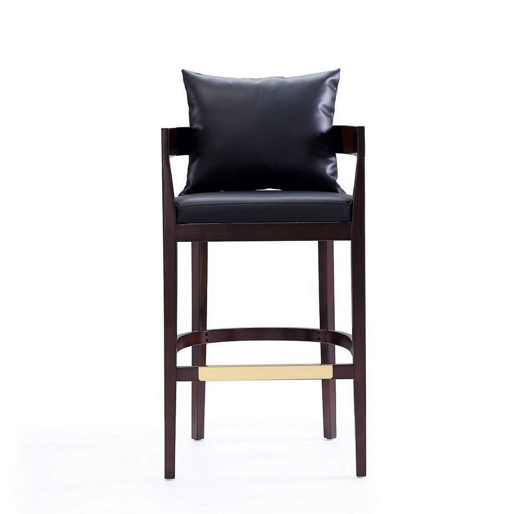 Ritz 38 in. Black and Dark Walnut Beech Wood Barstool (Set of 2) MHC-2-BS013-BK
