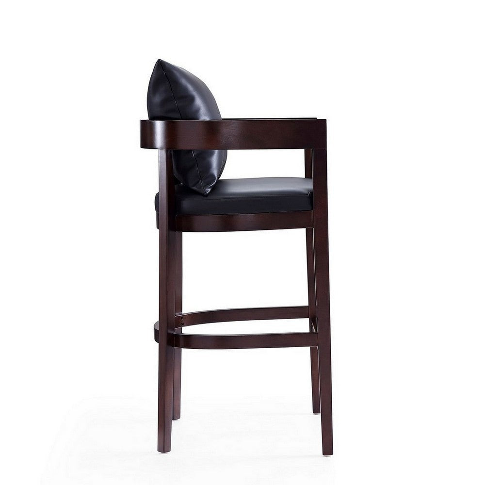 Ritz 38 in. Black and Dark Walnut Beech Wood Barstool (Set of 2) MHC-2-BS013-BK