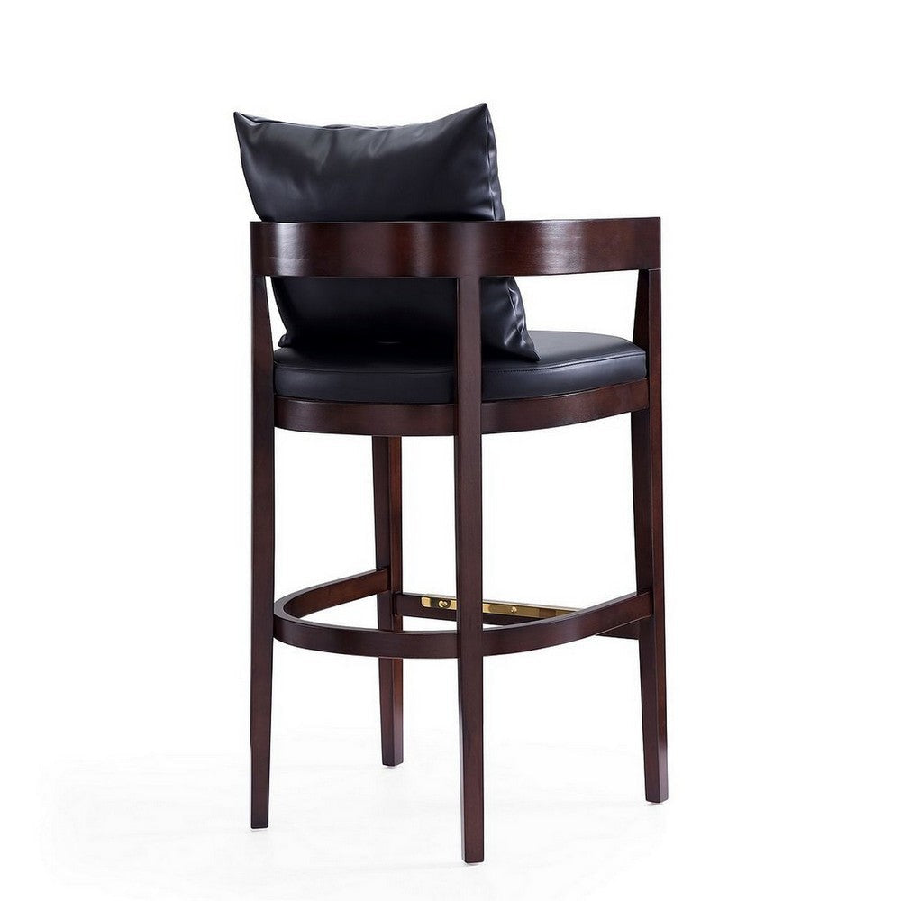 Ritz 38 in. Black and Dark Walnut Beech Wood Barstool (Set of 2) MHC-2-BS013-BK