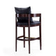 Ritz 38 in. Black and Dark Walnut Beech Wood Barstool (Set of 2) MHC-2-BS013-BK