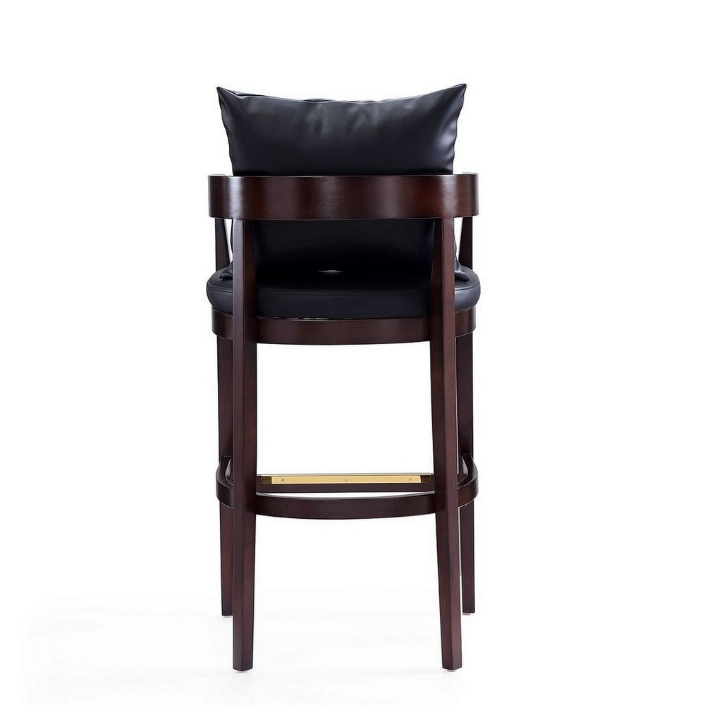 Ritz 38 in. Black and Dark Walnut Beech Wood Barstool (Set of 2) MHC-2-BS013-BK