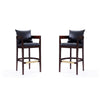 Ritz 38 in. Black and Dark Walnut Beech Wood Barstool (Set of 2)