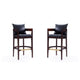 Ritz 38 in. Black and Dark Walnut Beech Wood Barstool (Set of 2)