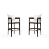 Ritz 38 in. Ivory and Dark Walnut Beech Wood Barstool (Set of 2)