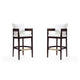 Ritz 38 in. Ivory and Dark Walnut Beech Wood Barstool (Set of 2)