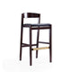 Klismos 40.75 in. Black and Dark Walnut Beech Wood Barstool (Set of 2) MHC-2-BS014-BK