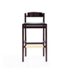 Klismos 40.75 in. Black and Dark Walnut Beech Wood Barstool (Set of 2) MHC-2-BS014-BK