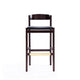 Klismos 40.75 in. Black and Dark Walnut Beech Wood Barstool (Set of 2) MHC-2-BS014-BK