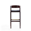 Klismos 40.75 in. Black and Dark Walnut Beech Wood Barstool (Set of 2) MHC-2-BS014-BK