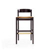 Klismos 40.75 in. Camel and Dark Walnut Beech Wood Barstool (Set of 2) MHC-2-BS014-CL