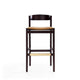 Klismos 40.75 in. Camel and Dark Walnut Beech Wood Barstool (Set of 2) MHC-2-BS014-CL