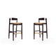 Klismos 40.75 in. Camel and Dark Walnut Beech Wood Barstool (Set of 2)