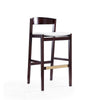 Klismos 40.75 in. Ivory and Dark Walnut Beech Wood Barstool (Set of 2) MHC-2-BS014-IV
