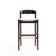 Klismos 40.75 in. Ivory and Dark Walnut Beech Wood Barstool (Set of 2) MHC-2-BS014-IV