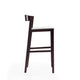 Klismos 40.75 in. Ivory and Dark Walnut Beech Wood Barstool (Set of 2) MHC-2-BS014-IV