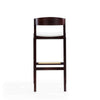 Klismos 40.75 in. Ivory and Dark Walnut Beech Wood Barstool (Set of 2) MHC-2-BS014-IV