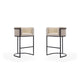 Cosmopolitan 37.8 in. Cream and Black Metal Barstool (Set of 2)