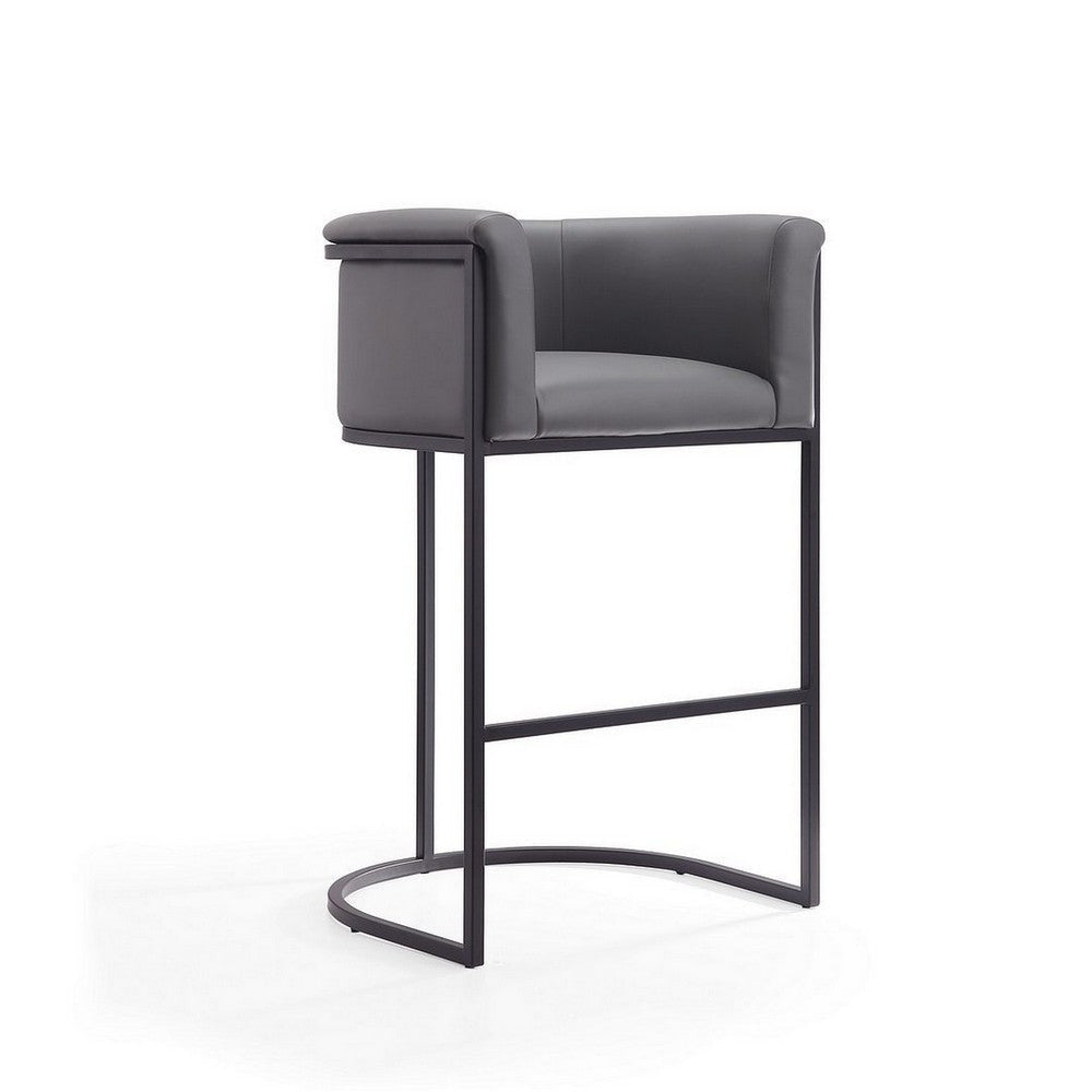Cosmopolitan 37.8 in. Grey and Black Metal Barstool (Set of 2) MHC-2-BS015-GY