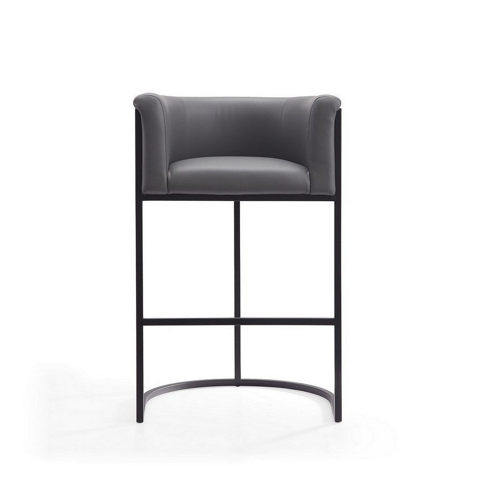 Cosmopolitan 37.8 in. Grey and Black Metal Barstool (Set of 2) MHC-2-BS015-GY