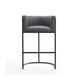 Cosmopolitan 37.8 in. Grey and Black Metal Barstool (Set of 2) MHC-2-BS015-GY