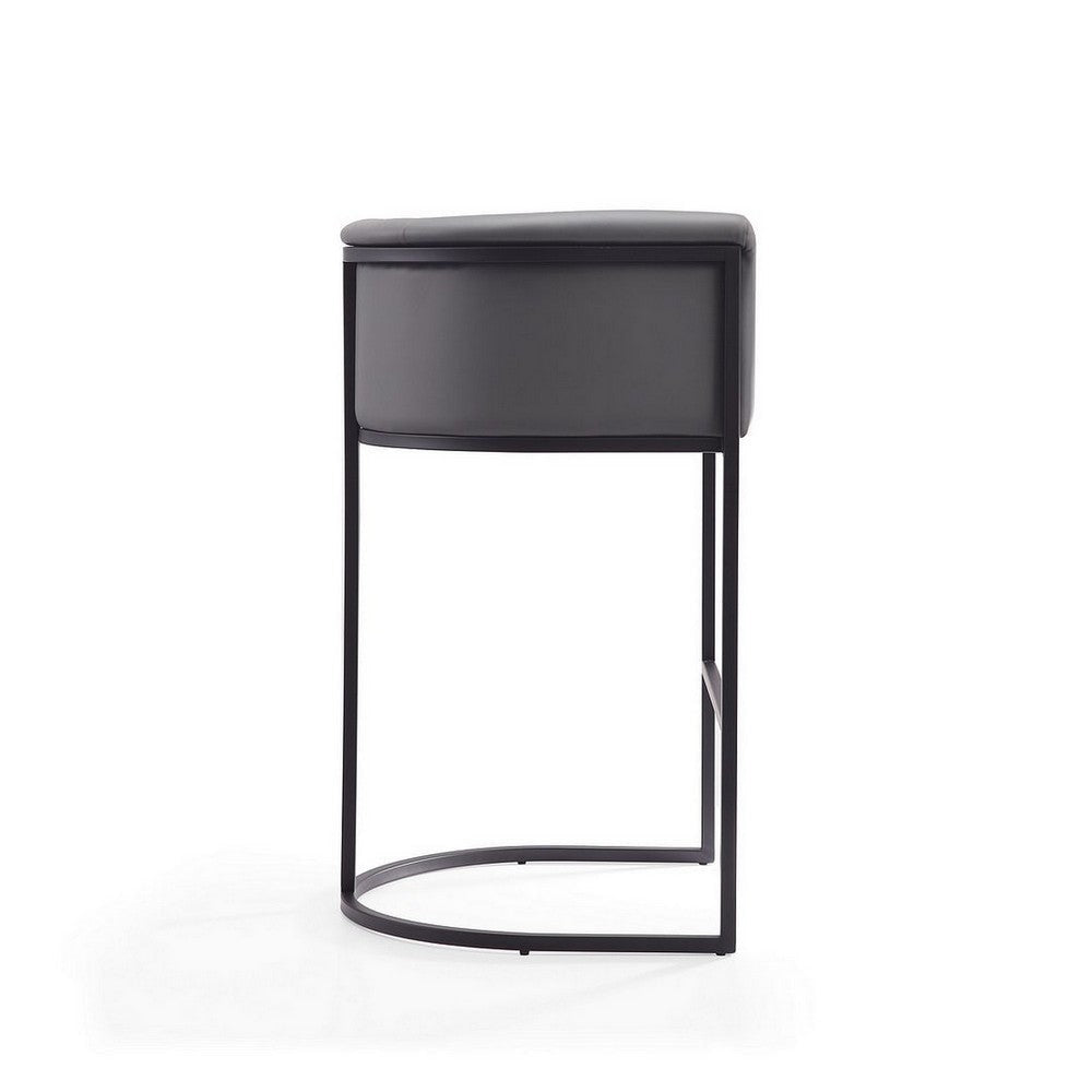 Cosmopolitan 37.8 in. Grey and Black Metal Barstool (Set of 2) MHC-2-BS015-GY