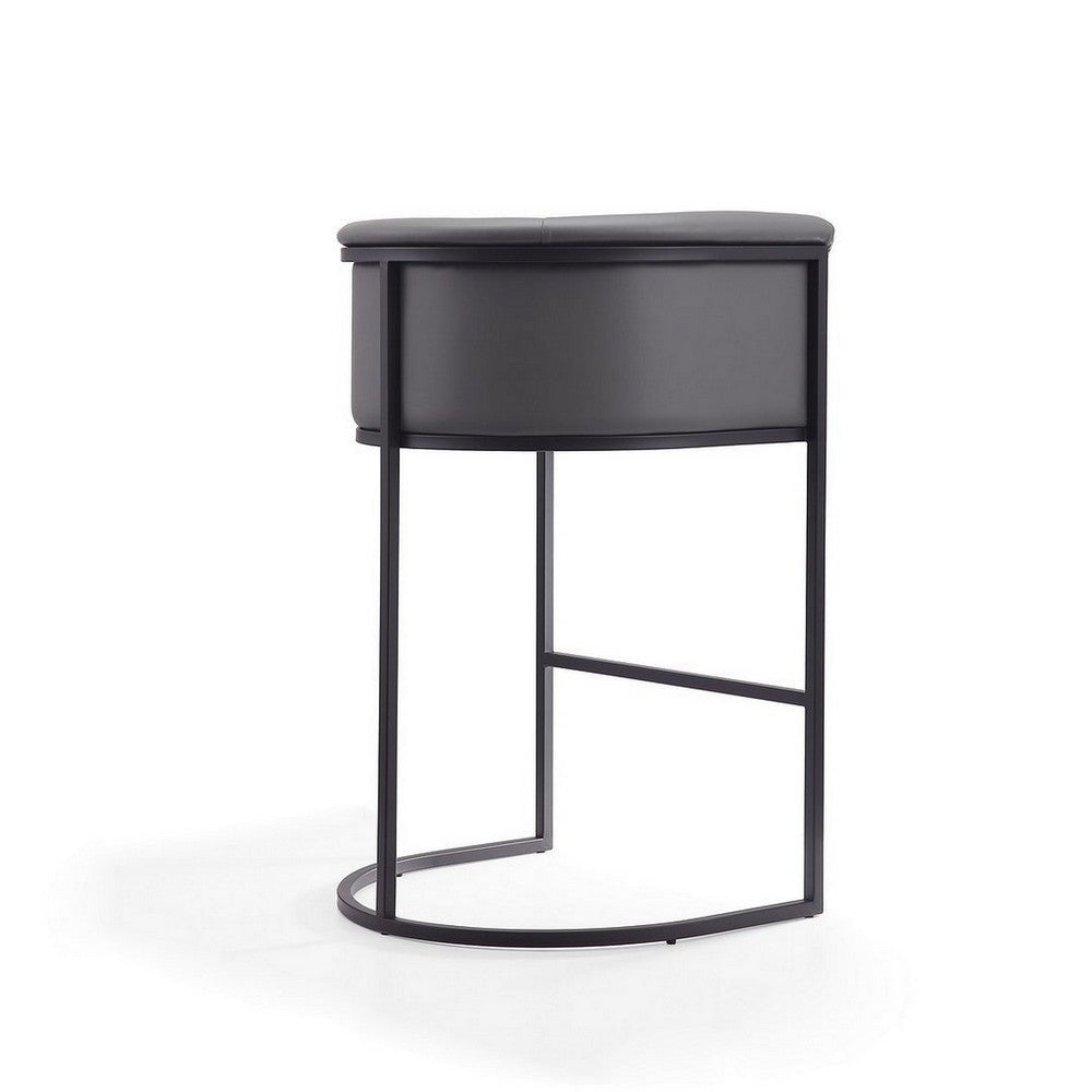 Cosmopolitan 37.8 in. Grey and Black Metal Barstool (Set of 2) MHC-2-BS015-GY
